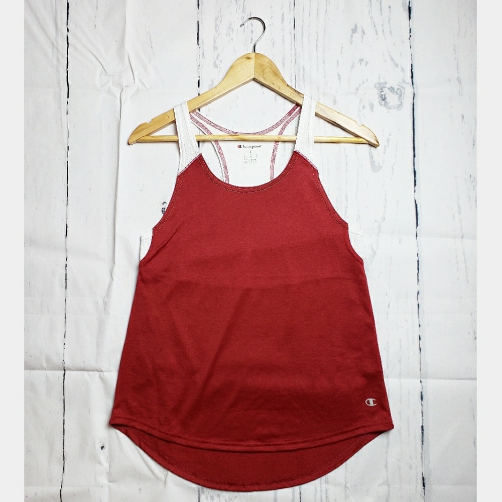 Champion | Burgundy and white tank top NWT